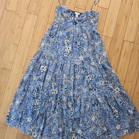 House of Harlow 1960 Blue and White Floral Maxi Dress Sz M - Picture 4 of 4